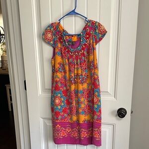 Gorgeous Muse  Silk Tropical Print Dress size 10 Appears New